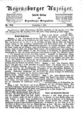 Regensburger Anzeiger Donnerstag 4. Juli 1867