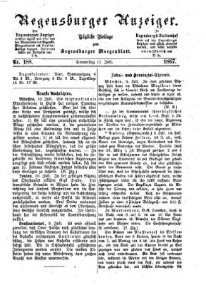 Regensburger Anzeiger Donnerstag 11. Juli 1867