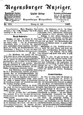 Regensburger Anzeiger Montag 22. Juli 1867