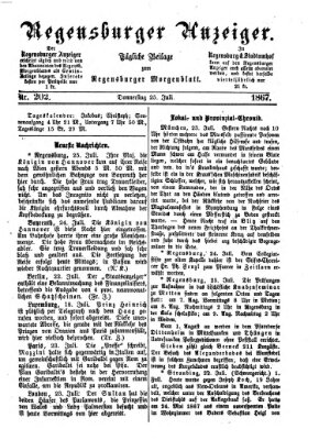 Regensburger Anzeiger Donnerstag 25. Juli 1867