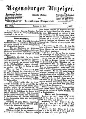 Regensburger Anzeiger Sonntag 28. Juli 1867