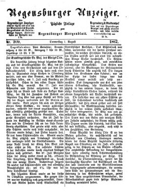 Regensburger Anzeiger Donnerstag 1. August 1867