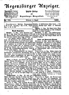 Regensburger Anzeiger Mittwoch 14. August 1867