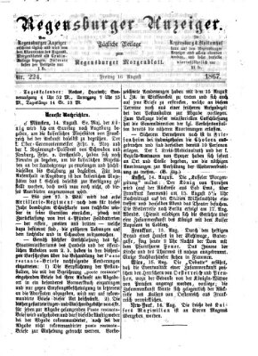 Regensburger Anzeiger Freitag 16. August 1867