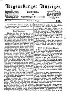 Regensburger Anzeiger Mittwoch 21. August 1867