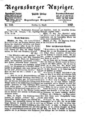 Regensburger Anzeiger Samstag 24. August 1867