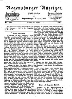 Regensburger Anzeiger Sonntag 25. August 1867