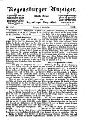 Regensburger Anzeiger Sonntag 1. September 1867