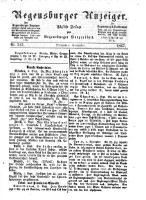 Regensburger Anzeiger Mittwoch 4. September 1867