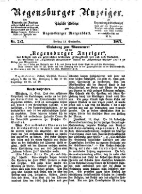 Regensburger Anzeiger Freitag 13. September 1867