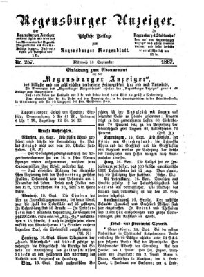 Regensburger Anzeiger Mittwoch 18. September 1867