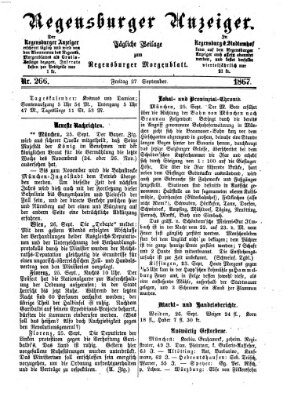 Regensburger Anzeiger Freitag 27. September 1867