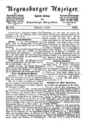 Regensburger Anzeiger Mittwoch 2. Oktober 1867