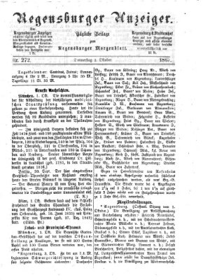 Regensburger Anzeiger Donnerstag 3. Oktober 1867