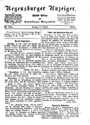 Regensburger Anzeiger Dienstag 15. Oktober 1867