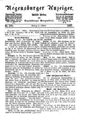 Regensburger Anzeiger Montag 21. Oktober 1867