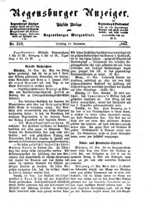 Regensburger Anzeiger Dienstag 19. November 1867