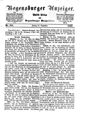 Regensburger Anzeiger Freitag 27. Dezember 1867