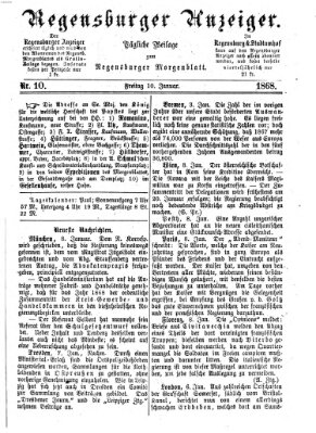 Regensburger Anzeiger Freitag 10. Januar 1868