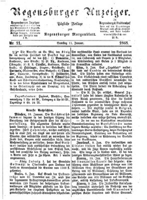 Regensburger Anzeiger Samstag 11. Januar 1868