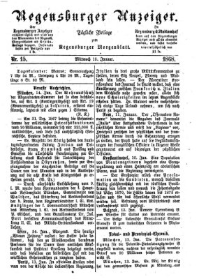 Regensburger Anzeiger Mittwoch 15. Januar 1868