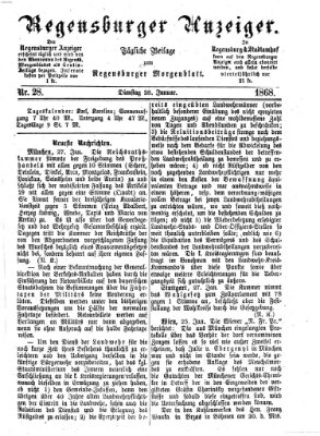 Regensburger Anzeiger Dienstag 28. Januar 1868