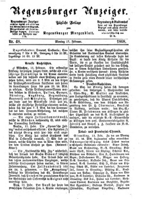 Regensburger Anzeiger Montag 17. Februar 1868