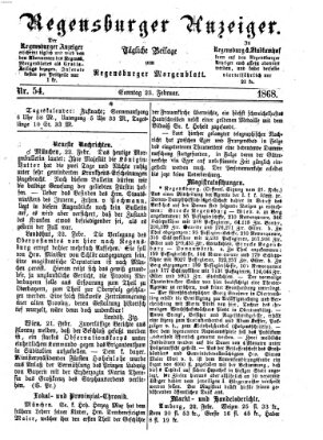 Regensburger Anzeiger Sonntag 23. Februar 1868