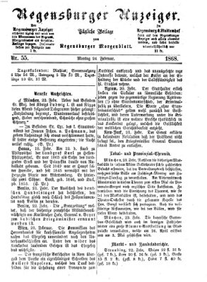 Regensburger Anzeiger Montag 24. Februar 1868