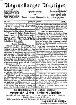 Regensburger Anzeiger Freitag 28. Februar 1868