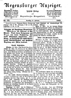 Regensburger Anzeiger Samstag 29. Februar 1868