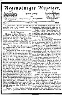 Regensburger Anzeiger Samstag 14. März 1868