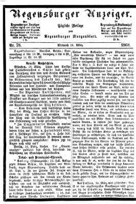 Regensburger Anzeiger Mittwoch 18. März 1868