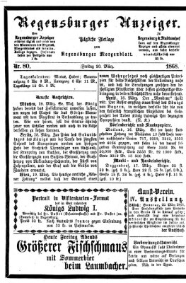 Regensburger Anzeiger Freitag 20. März 1868