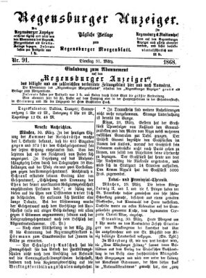 Regensburger Anzeiger Dienstag 31. März 1868