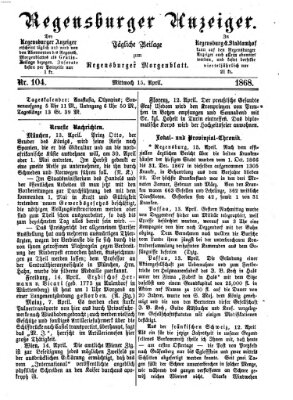 Regensburger Anzeiger Mittwoch 15. April 1868