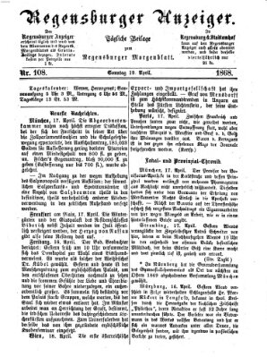 Regensburger Anzeiger Sonntag 19. April 1868