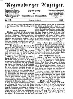 Regensburger Anzeiger Sonntag 26. April 1868