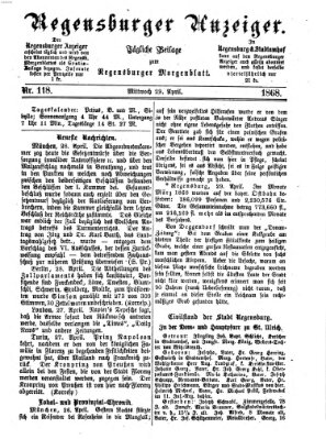 Regensburger Anzeiger Mittwoch 29. April 1868