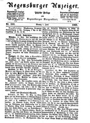 Regensburger Anzeiger Montag 1. Juni 1868