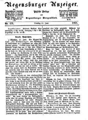 Regensburger Anzeiger Dienstag 23. Juni 1868