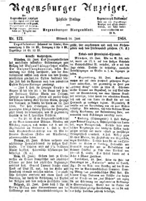 Regensburger Anzeiger Mittwoch 24. Juni 1868