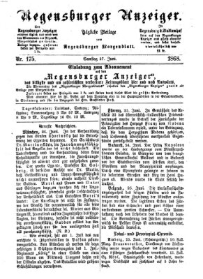 Regensburger Anzeiger Samstag 27. Juni 1868