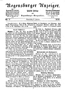 Regensburger Anzeiger Donnerstag 6. Januar 1870