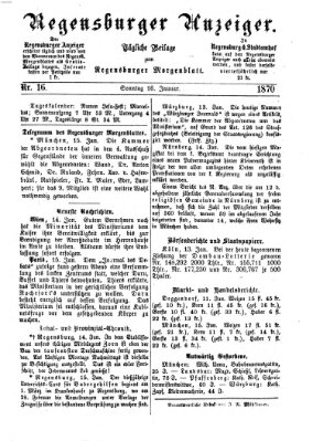 Regensburger Anzeiger Sonntag 16. Januar 1870