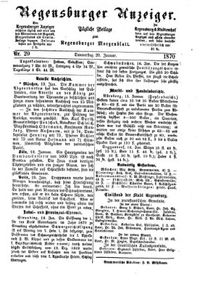 Regensburger Anzeiger Donnerstag 20. Januar 1870