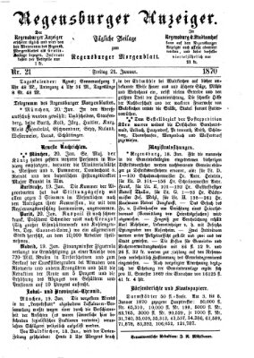 Regensburger Anzeiger Freitag 21. Januar 1870