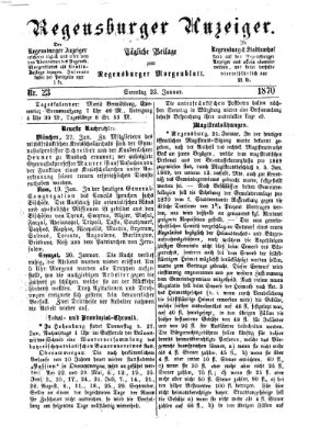 Regensburger Anzeiger Sonntag 23. Januar 1870