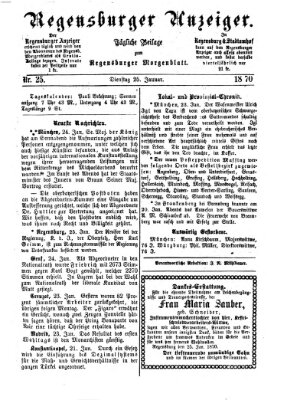 Regensburger Anzeiger Dienstag 25. Januar 1870