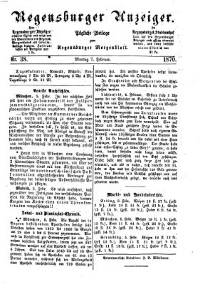 Regensburger Anzeiger Montag 7. Februar 1870